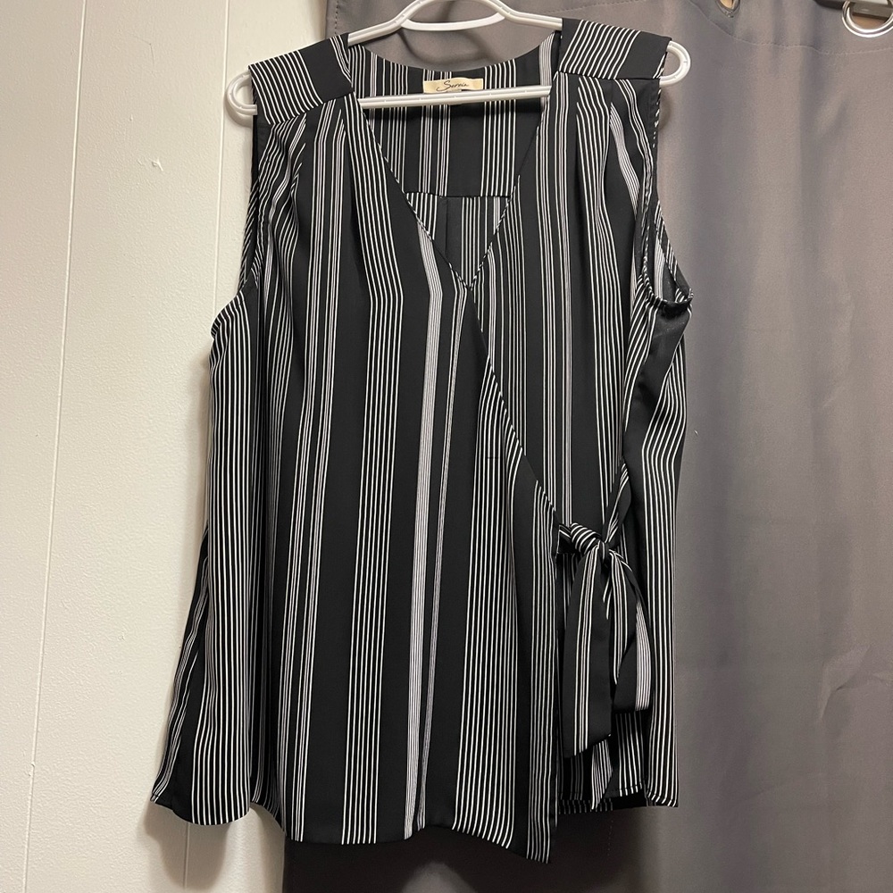 Faux rap around tank top. Barely worn.